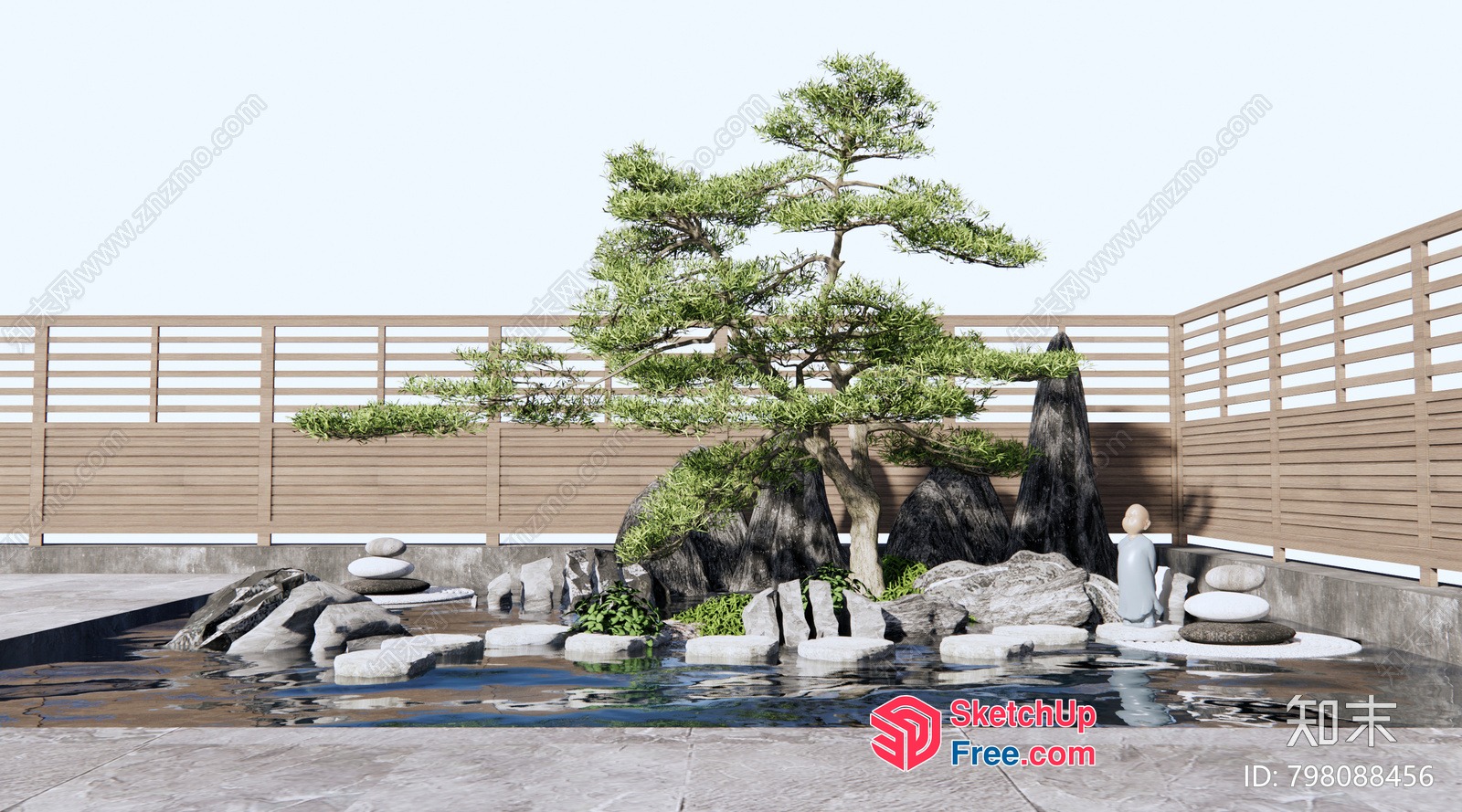 Tranquil Japanese Garden Oasis 3D SketchUp File