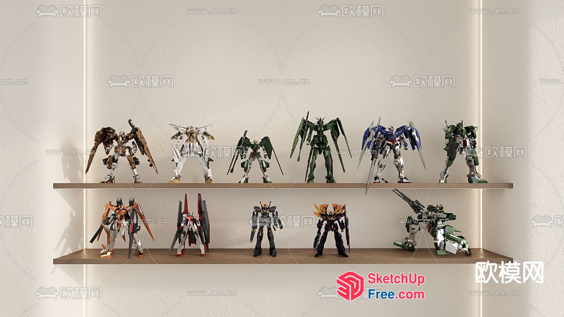 Gundam Collection On Display 3D SketchUp File