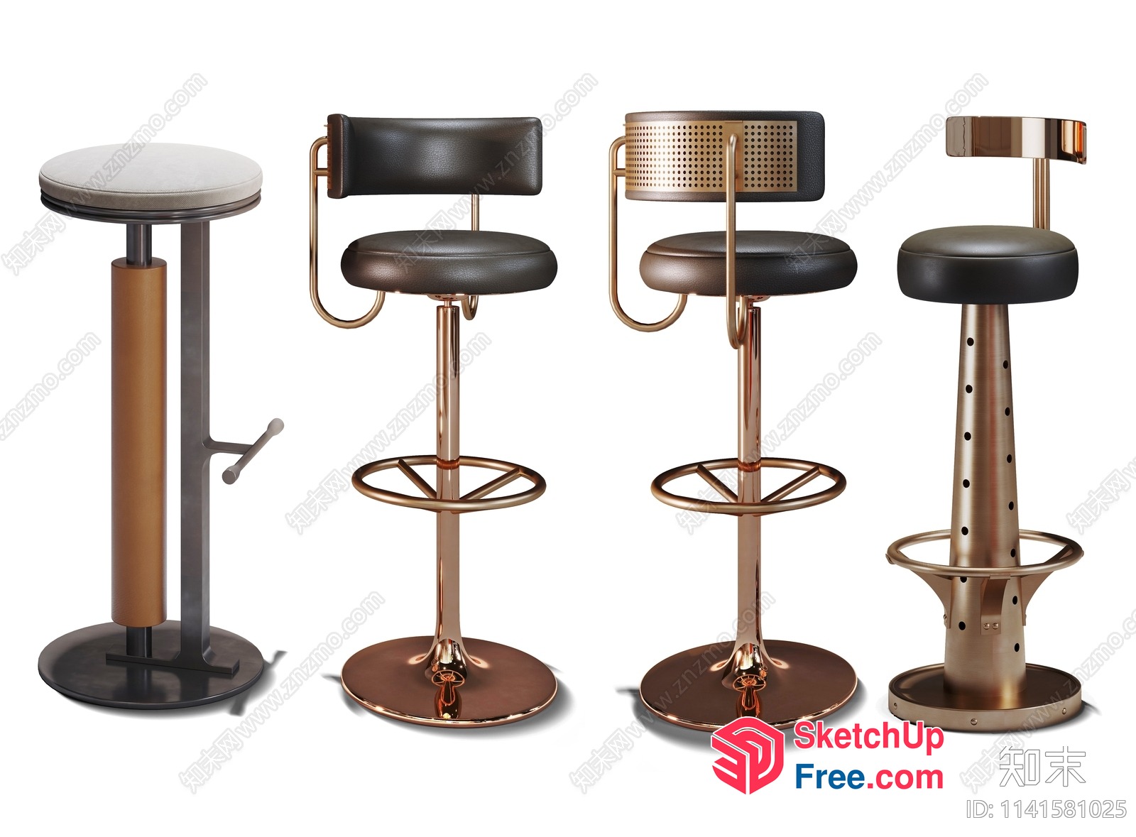 Bar Stools And Chairs In Various Styles 3D SketchUp File