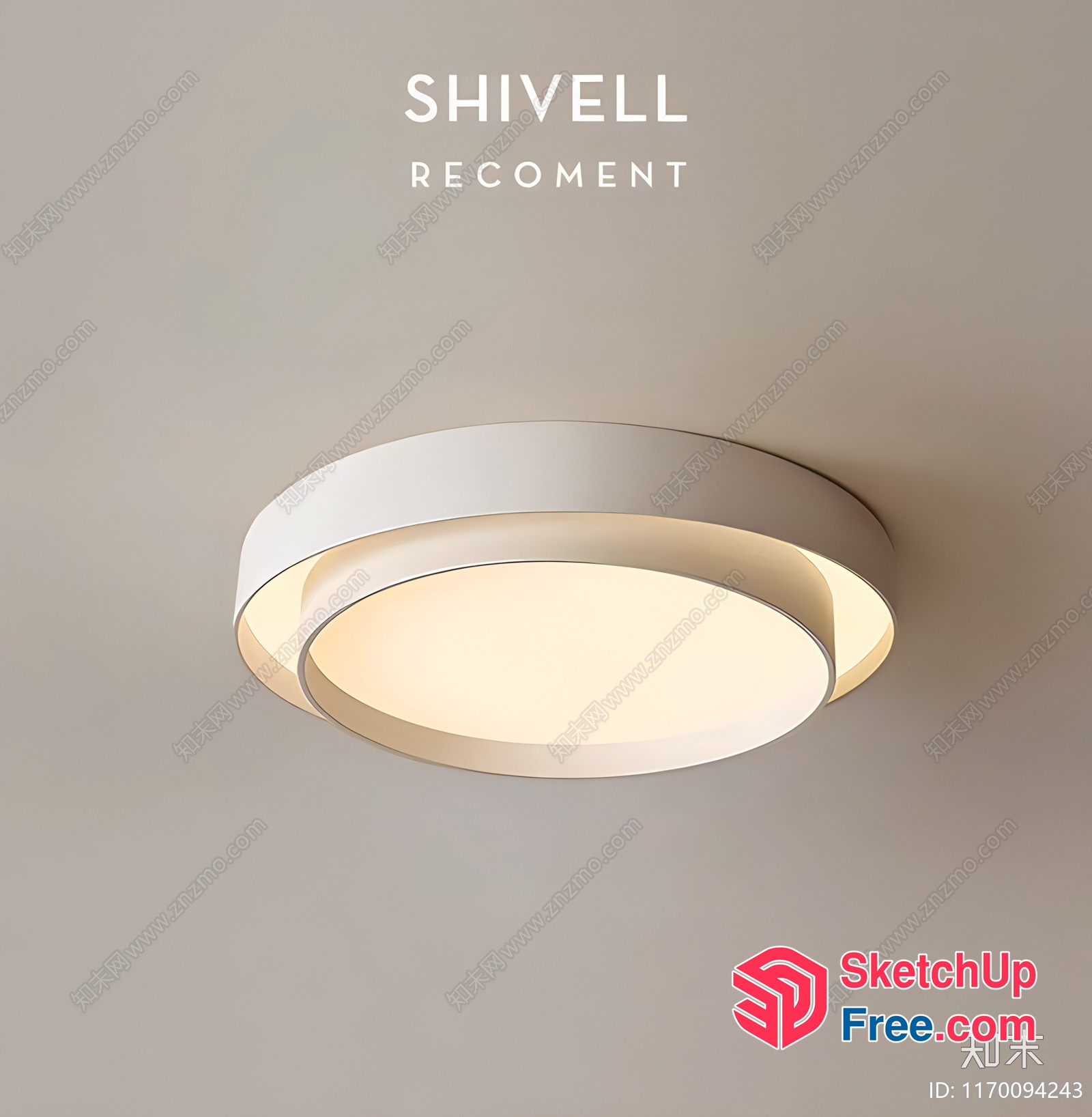 Modern Ceiling Light Fixture 3D SketchUp File