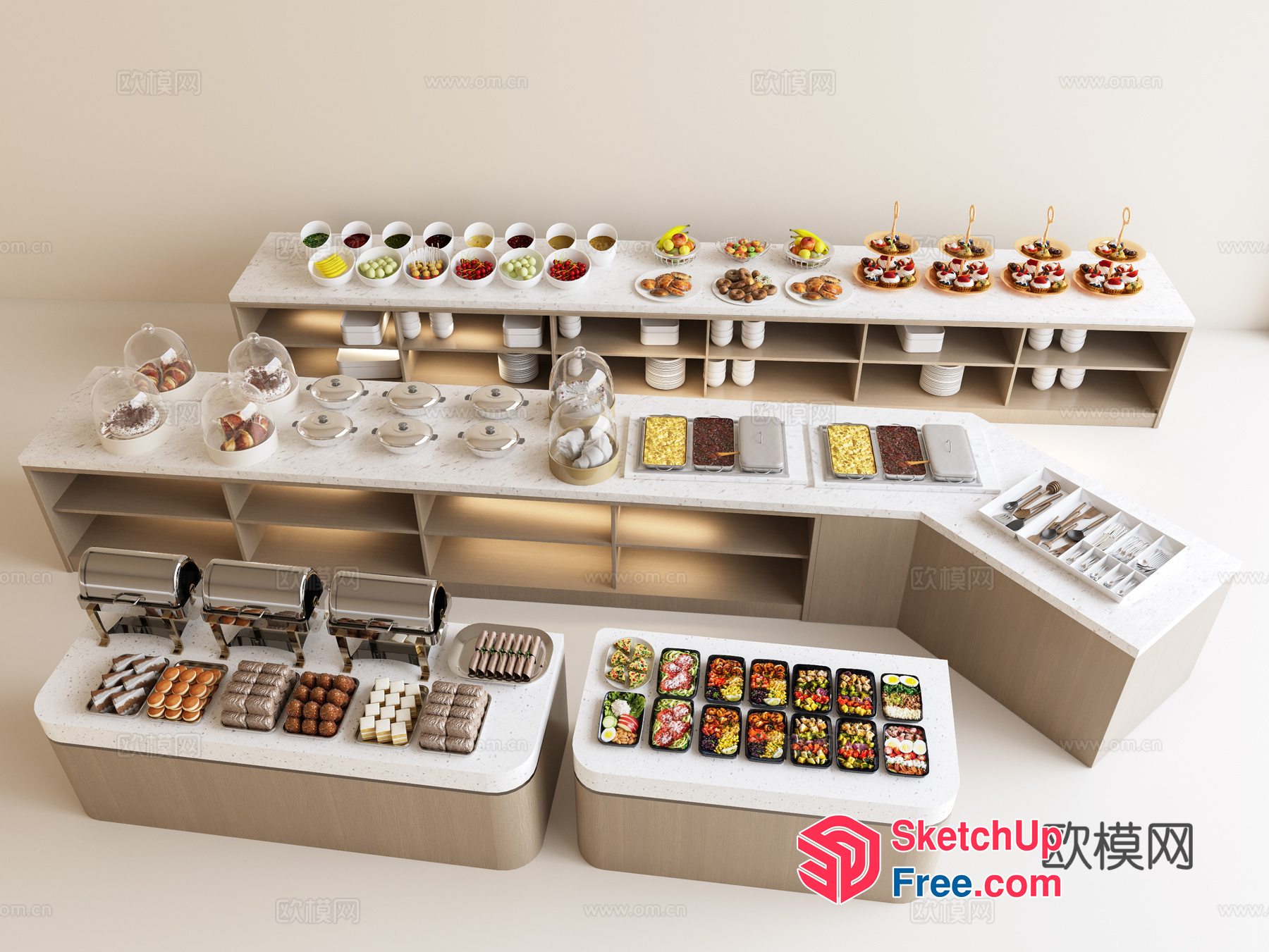 Exquisite Buffet Spread 3D SketchUp File