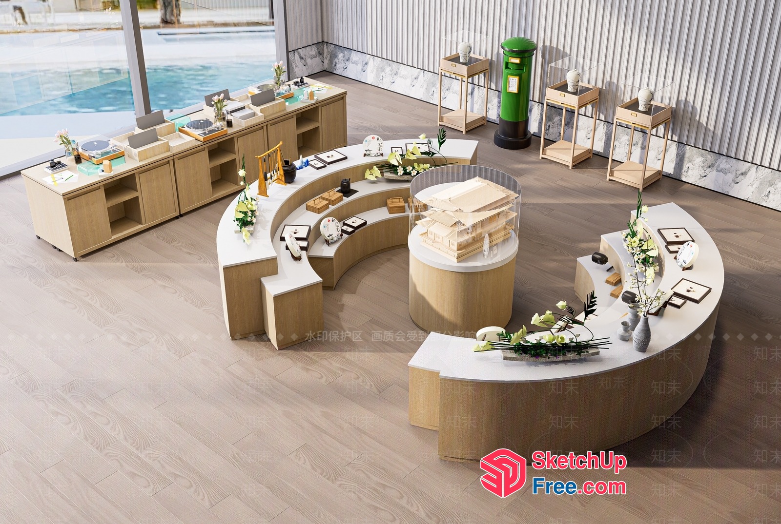 Elegant Modern Interior Design Showroom 3D SketchUp File