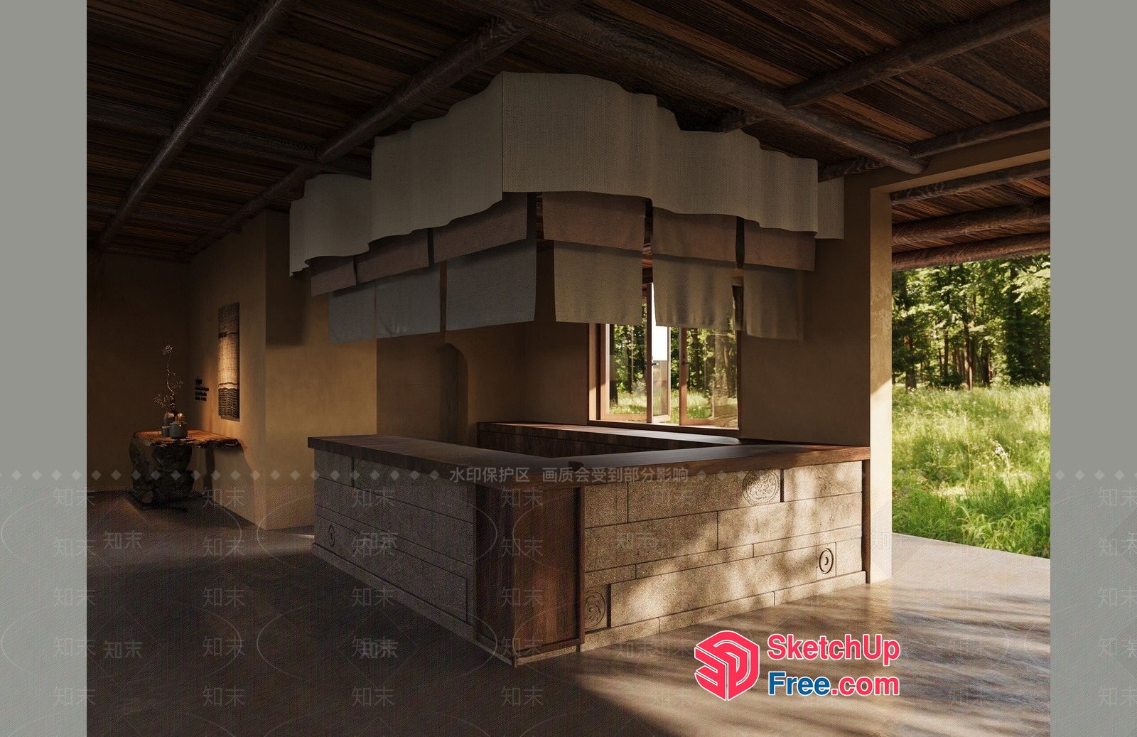Elegant Rustic Interior Design 3D SketchUp File