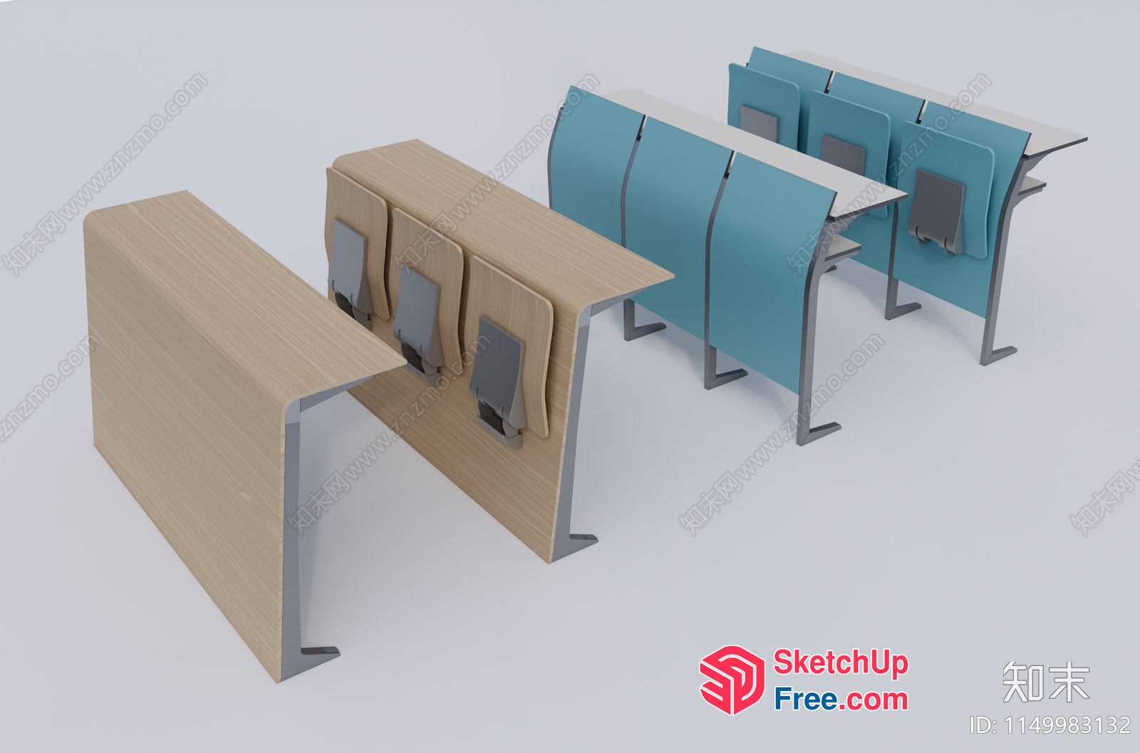 Modern Classroom Furniture Set 3D SketchUp File