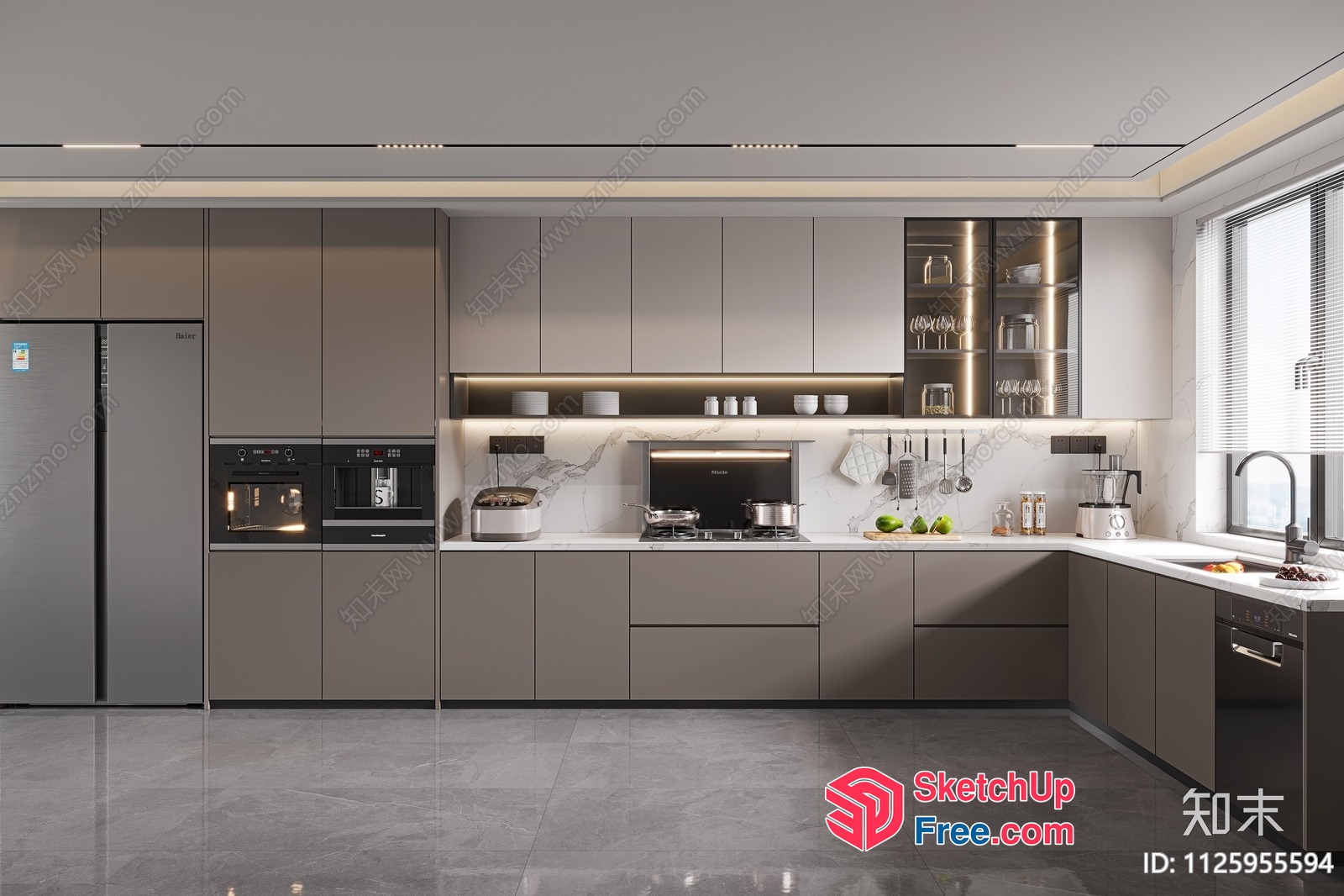 Modern Kitchen With Sleek Appliances And Neutral Decor 3D SketchUp File