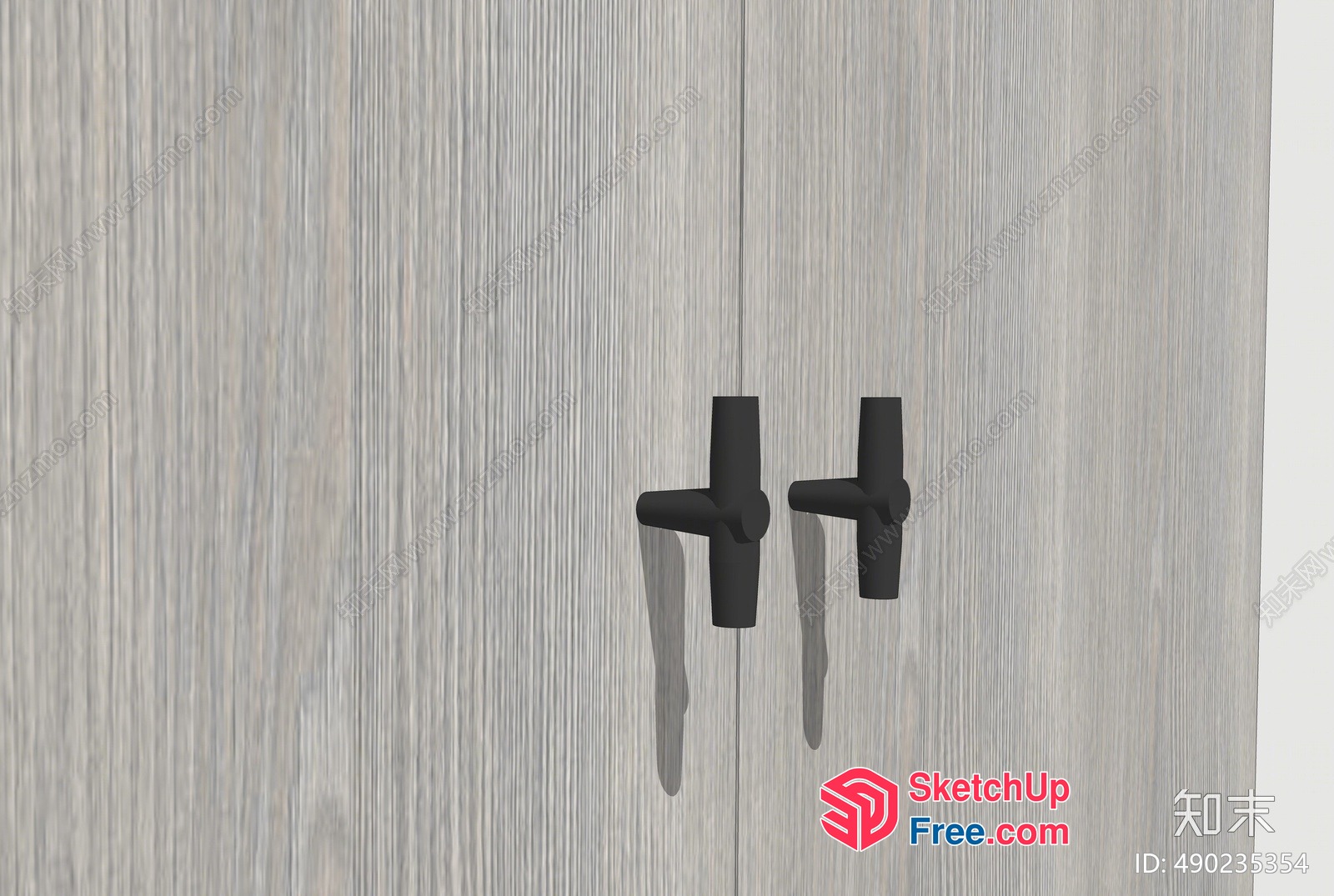 Modern Minimalist Japanese Style Door Handles 3D SketchUp File