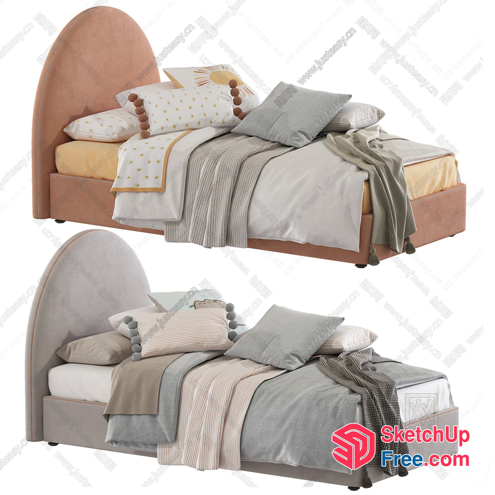 Elegant Bedding Collection With Soft Linens And Pillows 3D SketchUp File