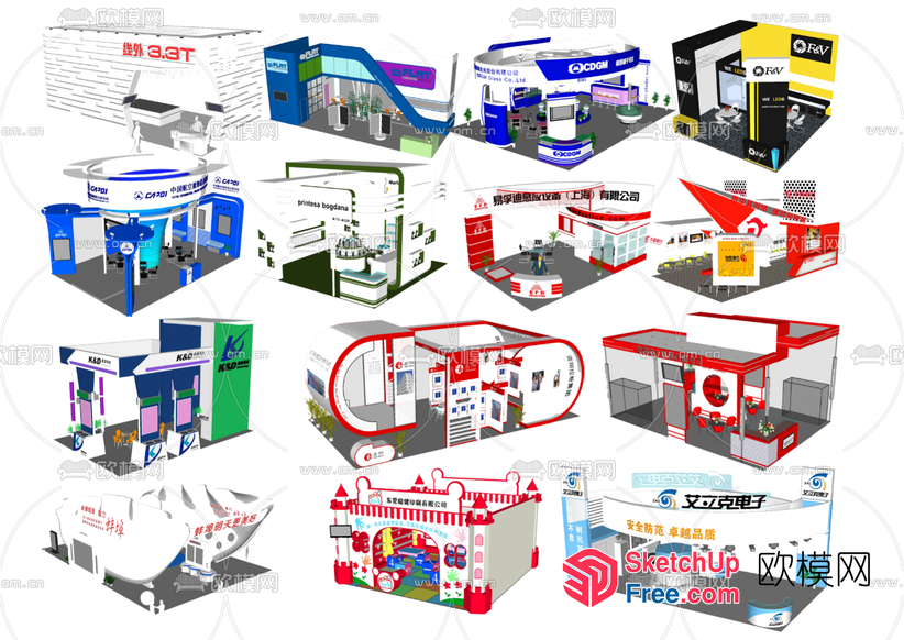 3D Isometric View Of Various Buildings And Structures 3D SketchUp File