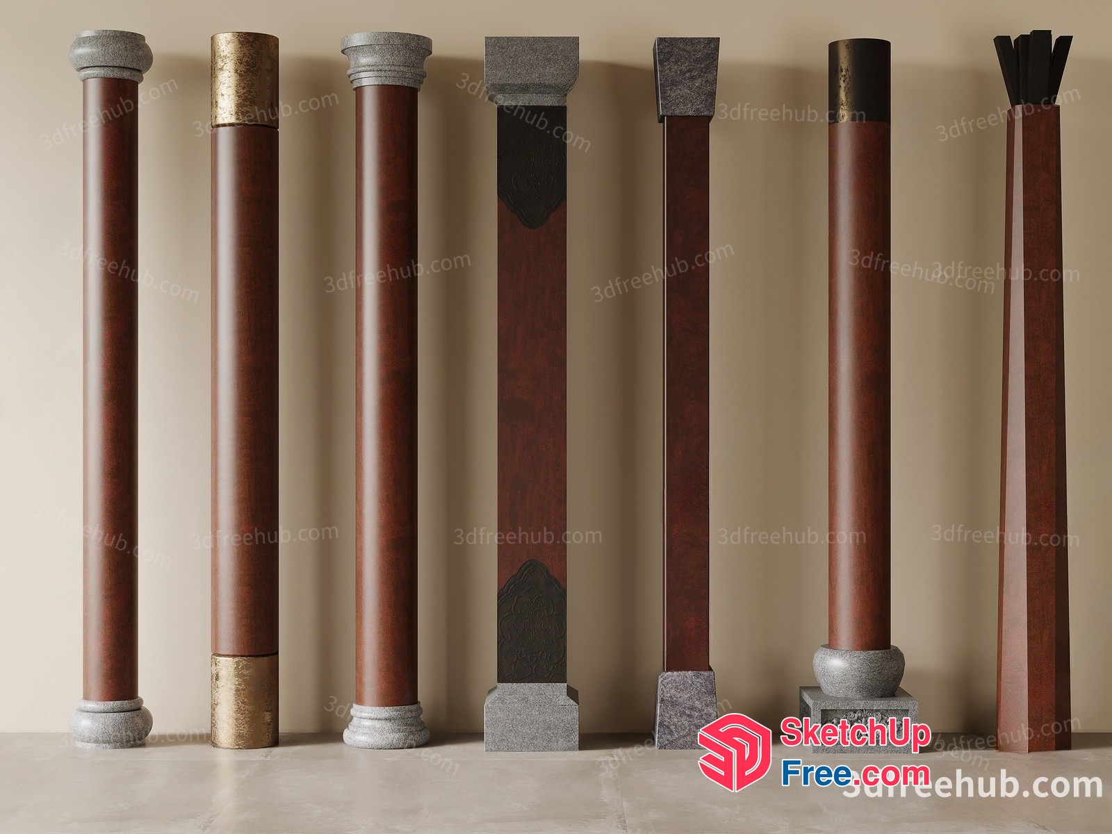 Decorative Pillars 3D SketchUp File