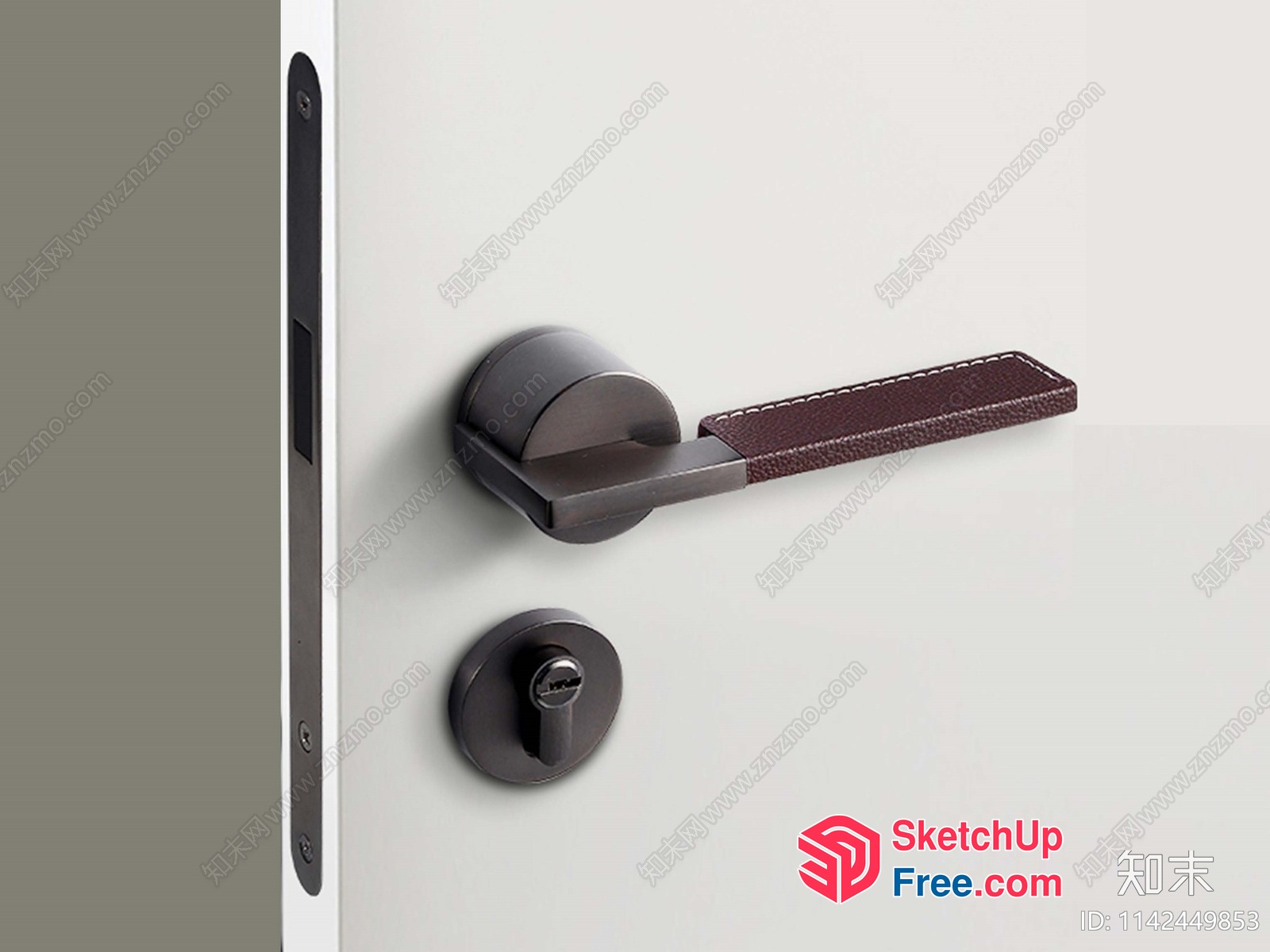 Metal Door Handle With Key Lock 3D SketchUp File