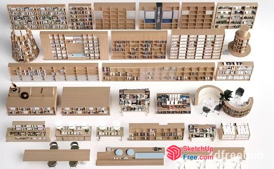 Office Interior Furniture Layout 3D SketchUp File