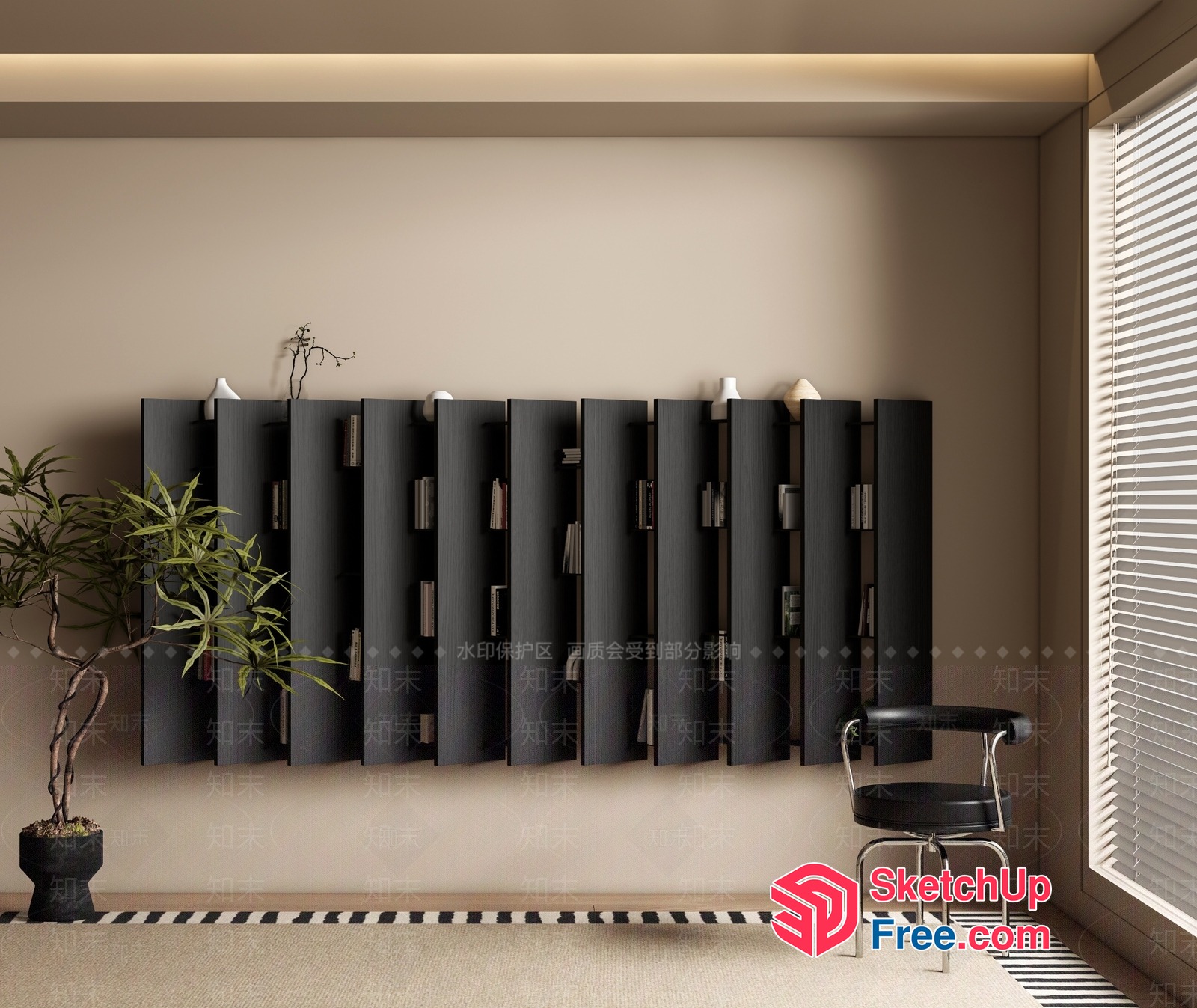 Minimalist Japanese Style Interior Design 3D SketchUp File