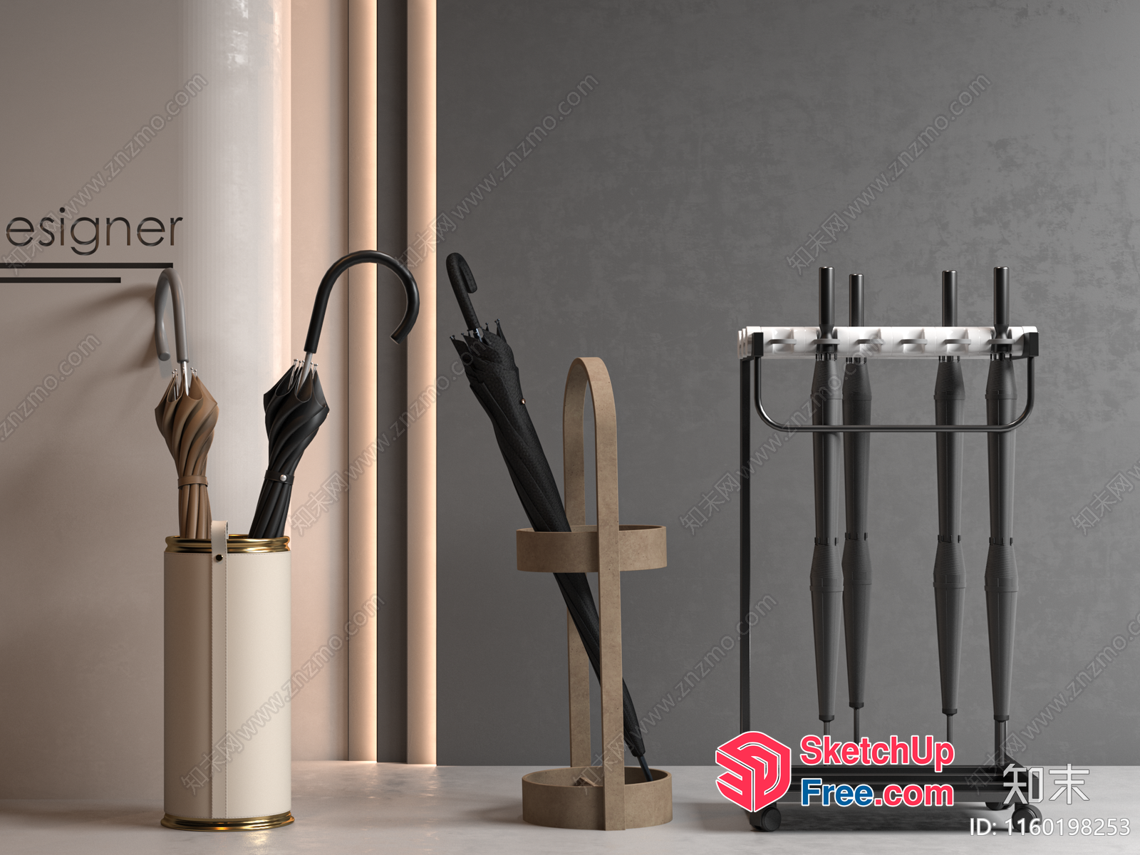 Elegant Umbrella Stand For Classic And Modern Spaces 3D SketchUp File