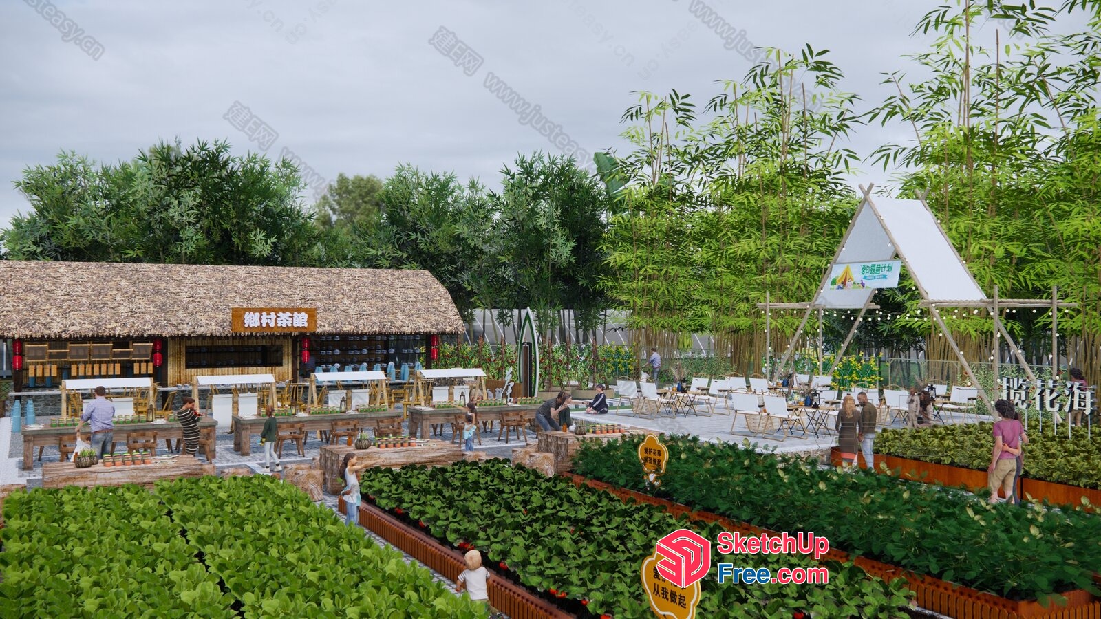 Green Oasis Market 3D SketchUp File