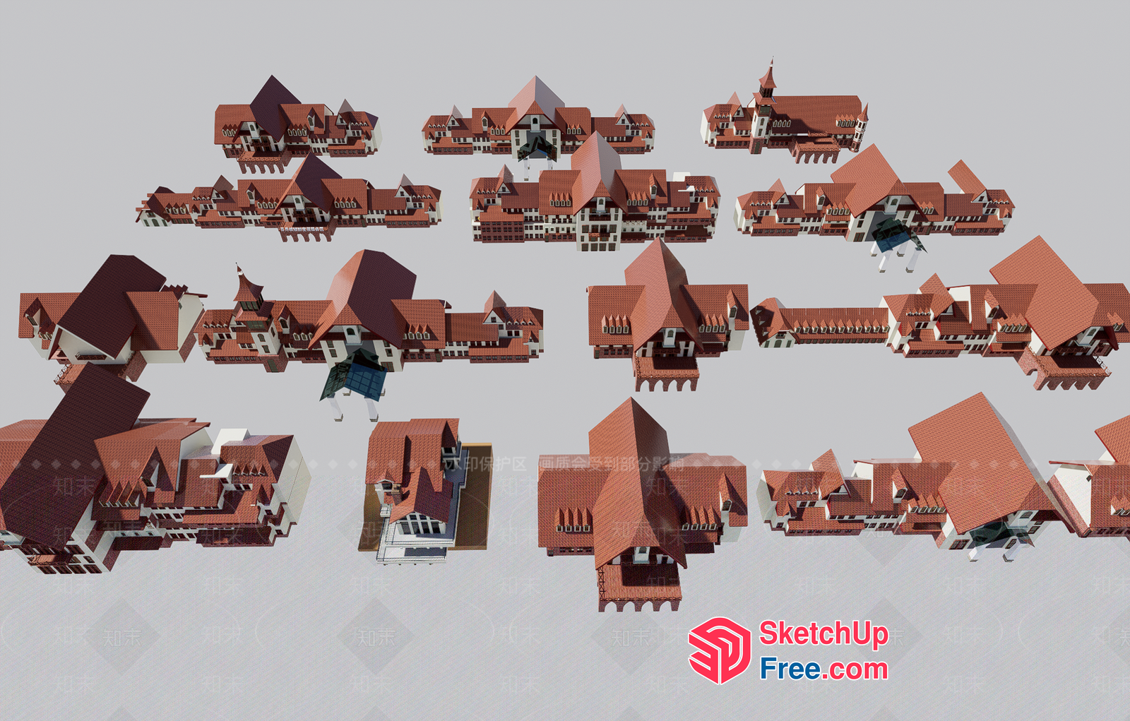 European Style Villa Exterior 3D SketchUp File