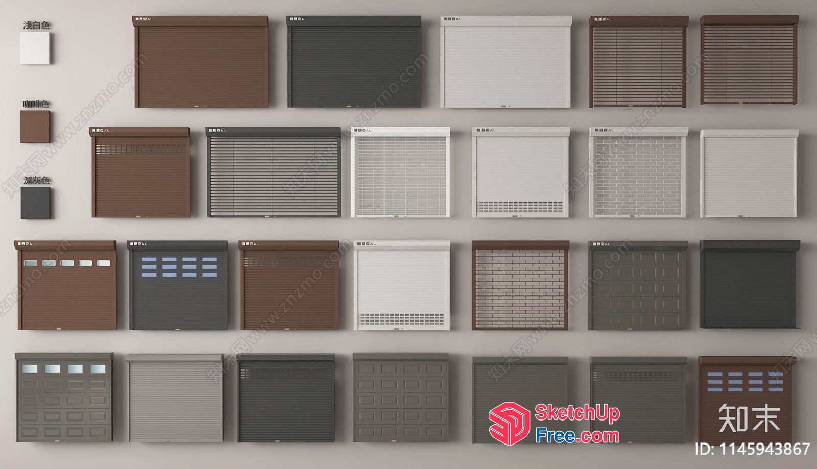 Exterior Garage Doors And Windows Collection 3D SketchUp File