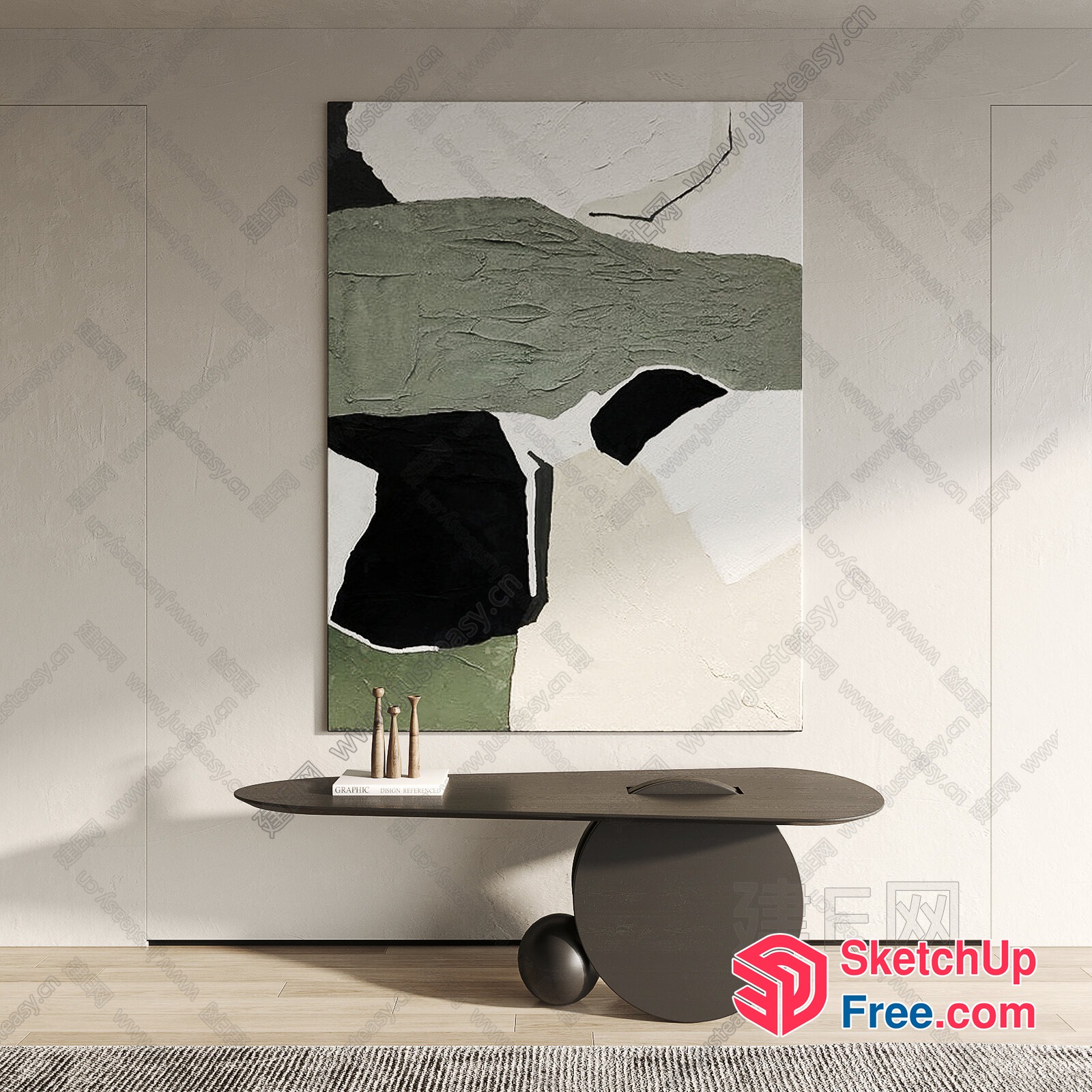 Modern Minimalist Artistic Abstract Artwork 3D SketchUp File