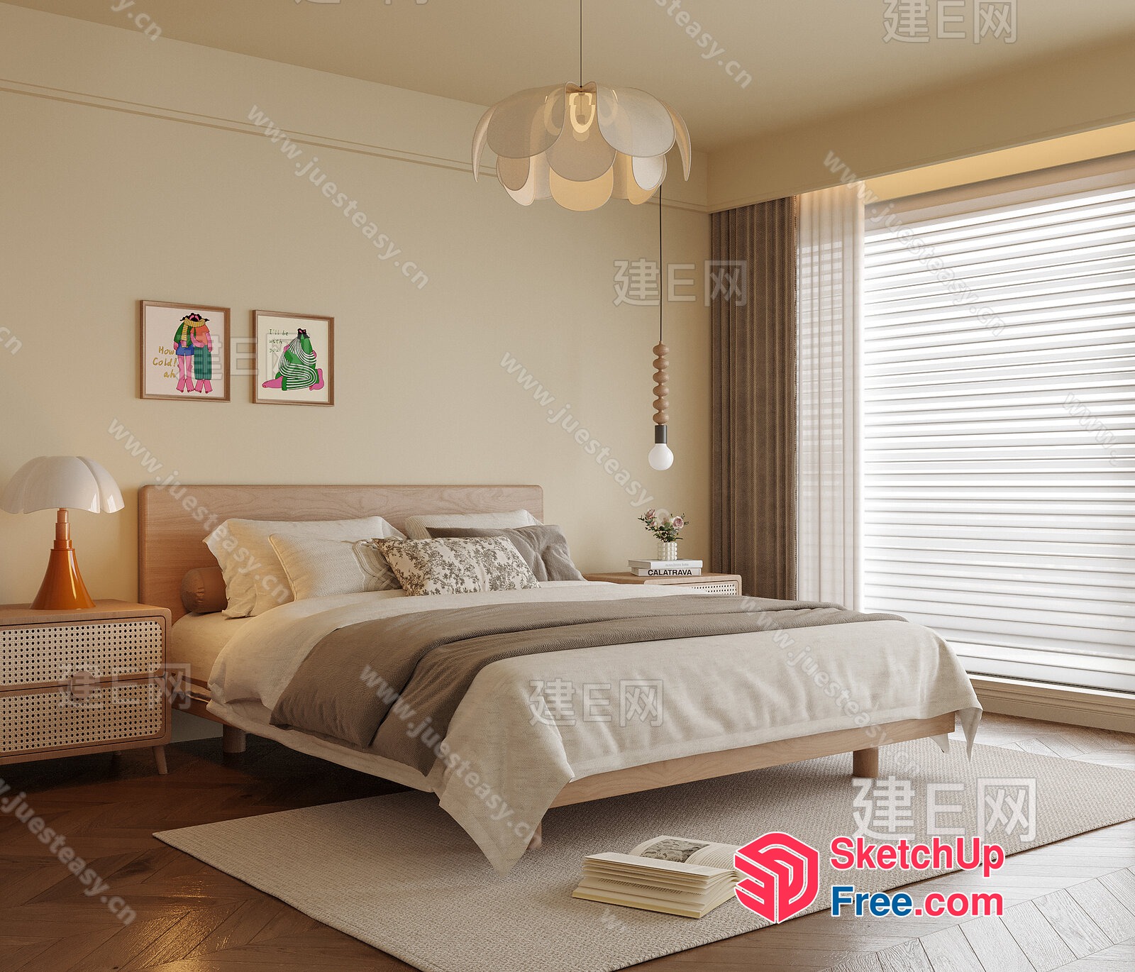 Elegant And Modern Bedroom Design 3D SketchUp File