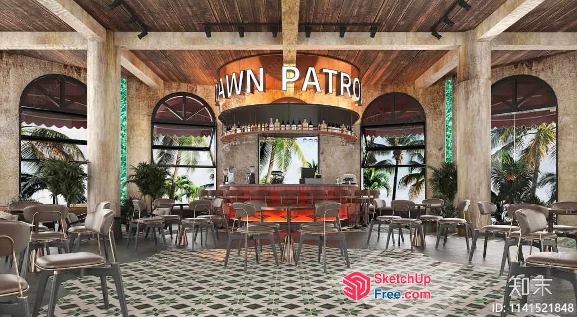 Tropical Oasis Bar 3D SketchUp File