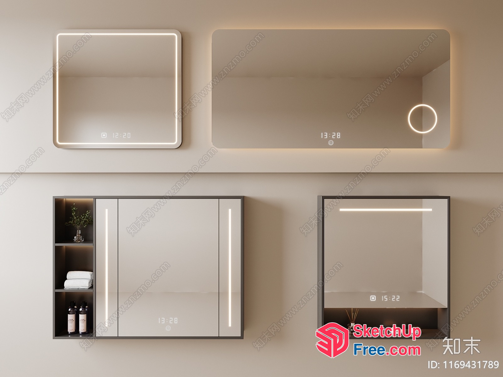 Modern Bathroom Decor With Led Lighting 3D SketchUp File