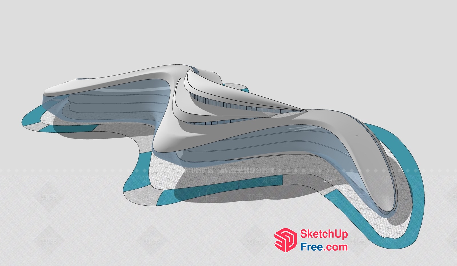Futuristic Curved Building Design 3D SketchUp File