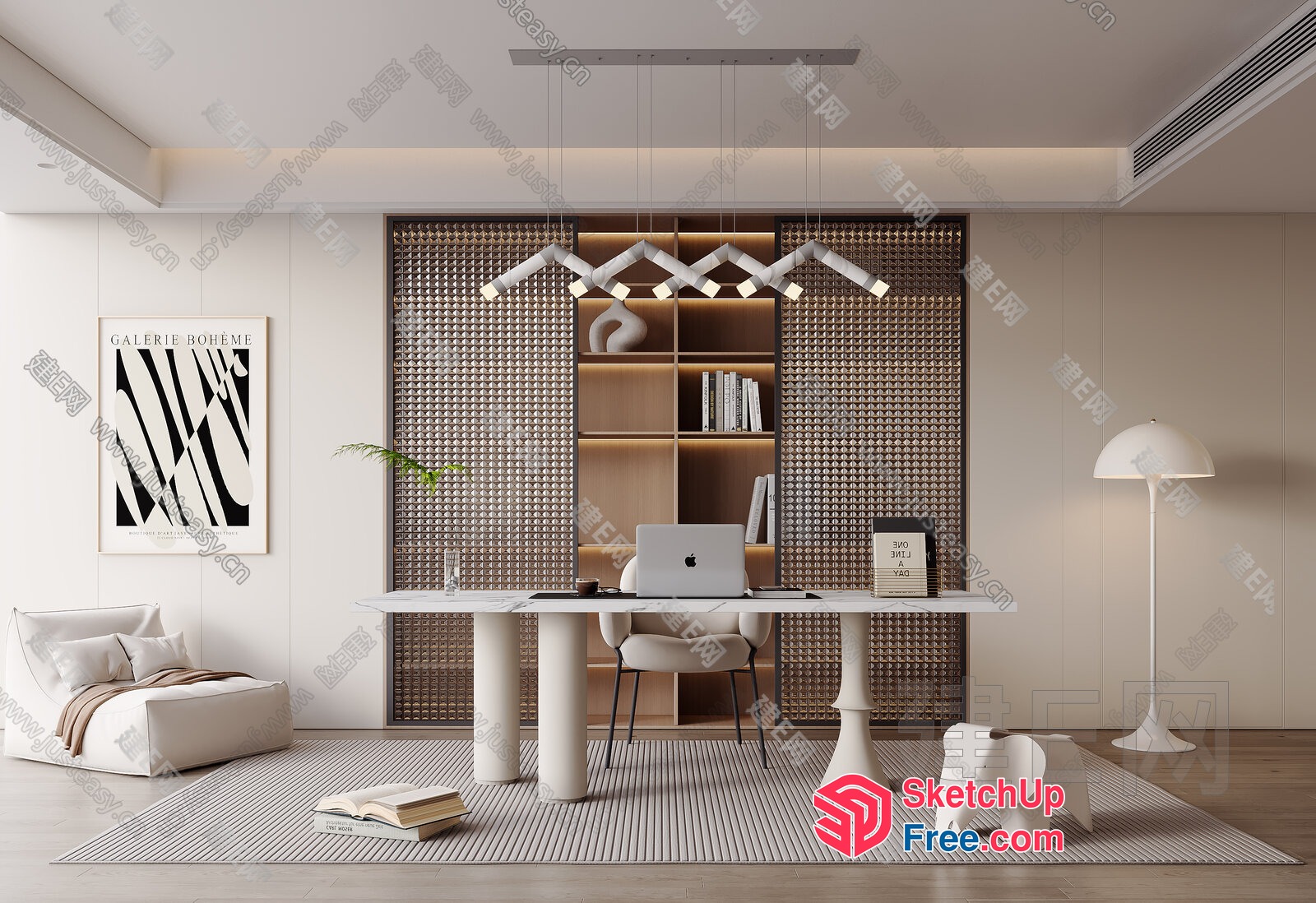 Modern Minimalist Office Interior Design 3D SketchUp File