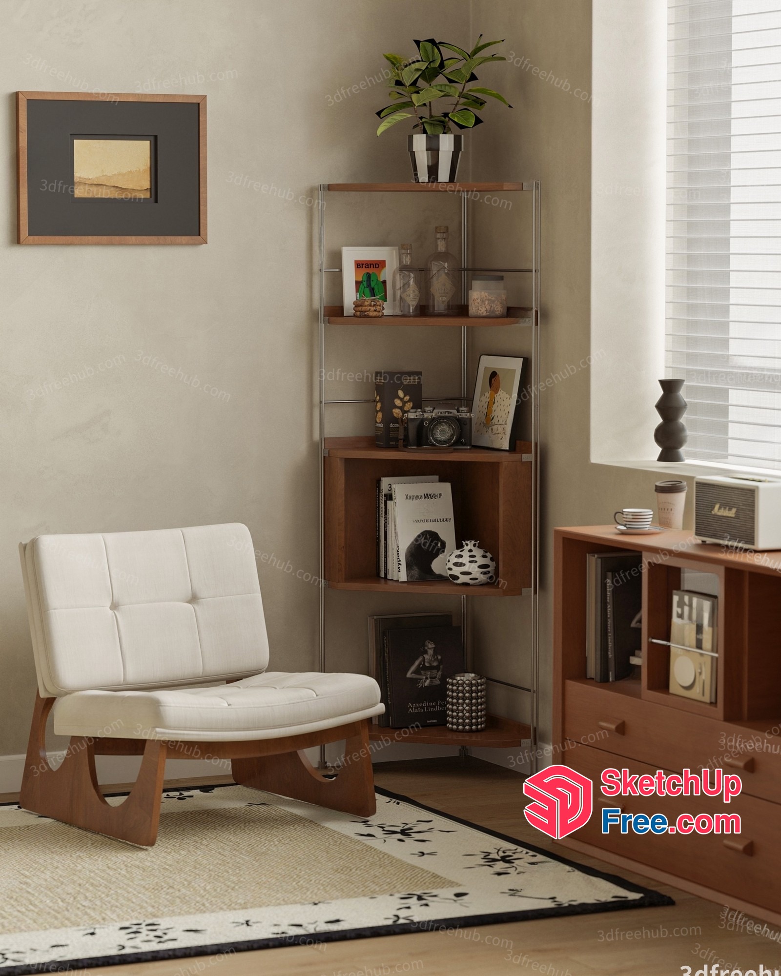 Modern Minimalist Living Room Decor 3D SketchUp File