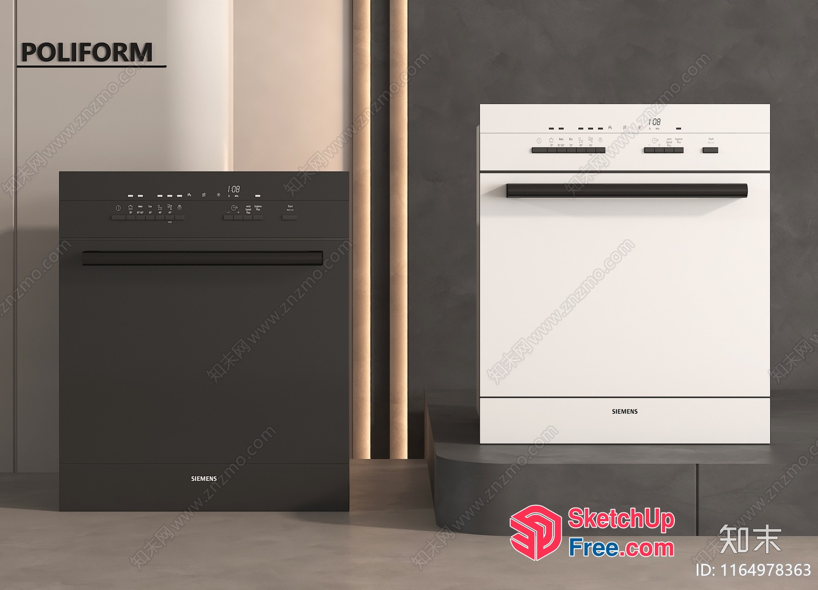 Modern Interior Design Showcasing Siemens Appliances 3D SketchUp File