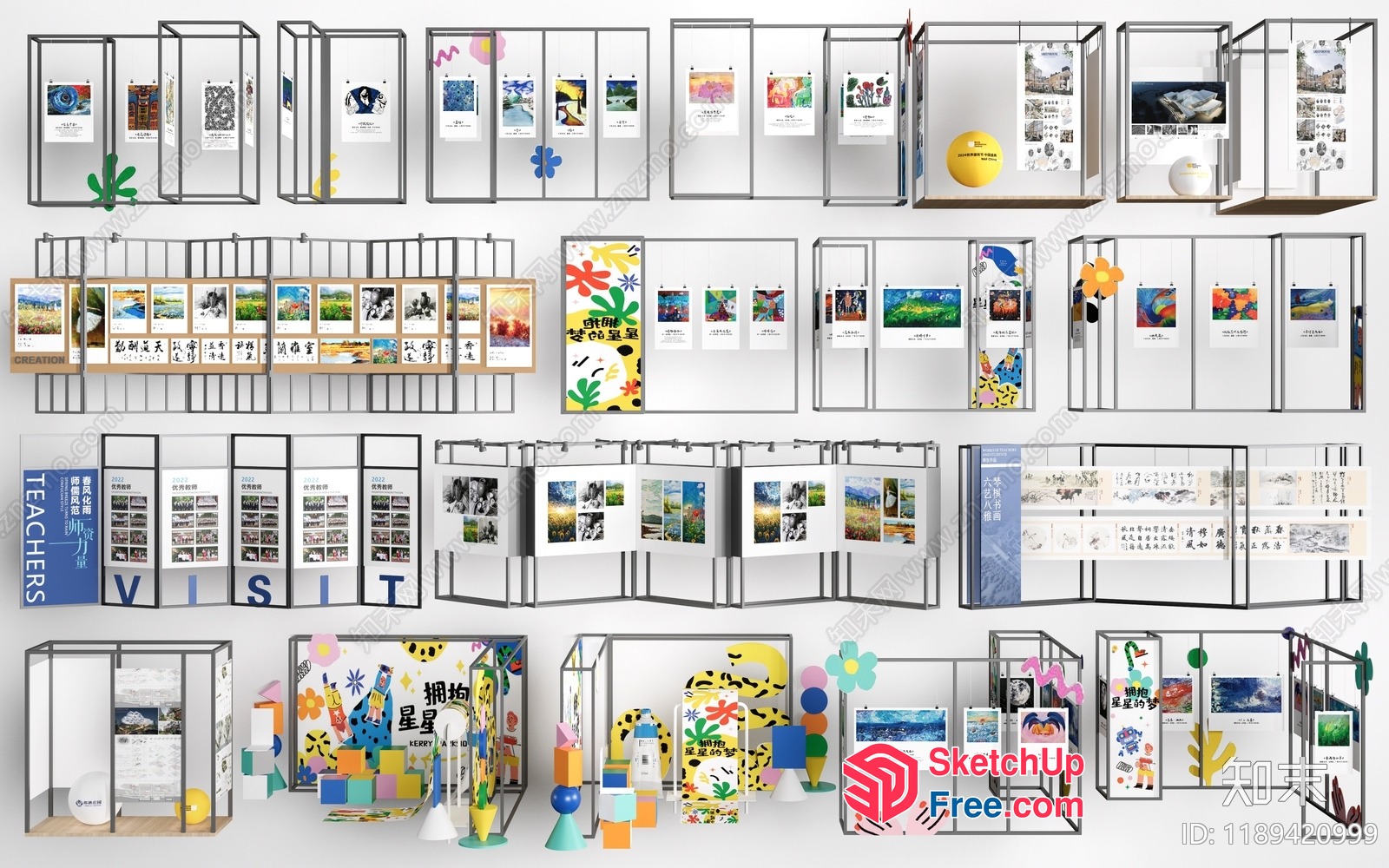 Colorful Art Display For Art Teachers 3D SketchUp File