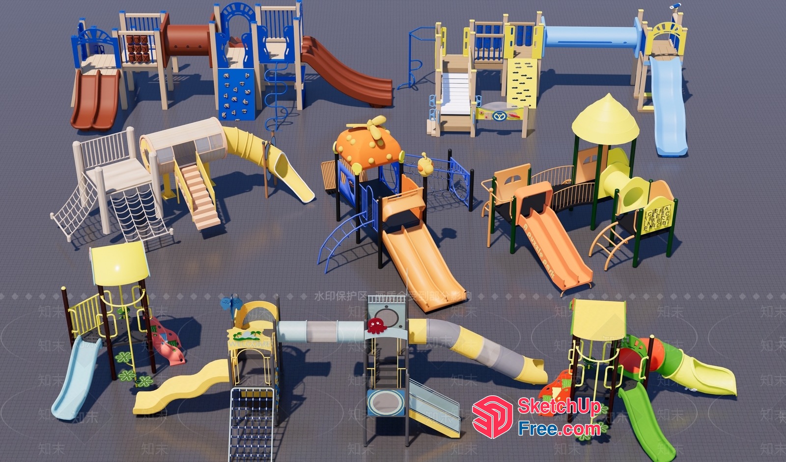 Colorful Playground Equipment 3D SketchUp File