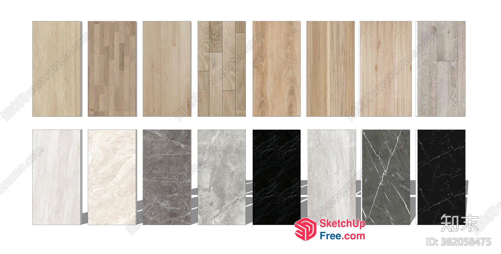 Marble And Wood Flooring Options 3D SketchUp File