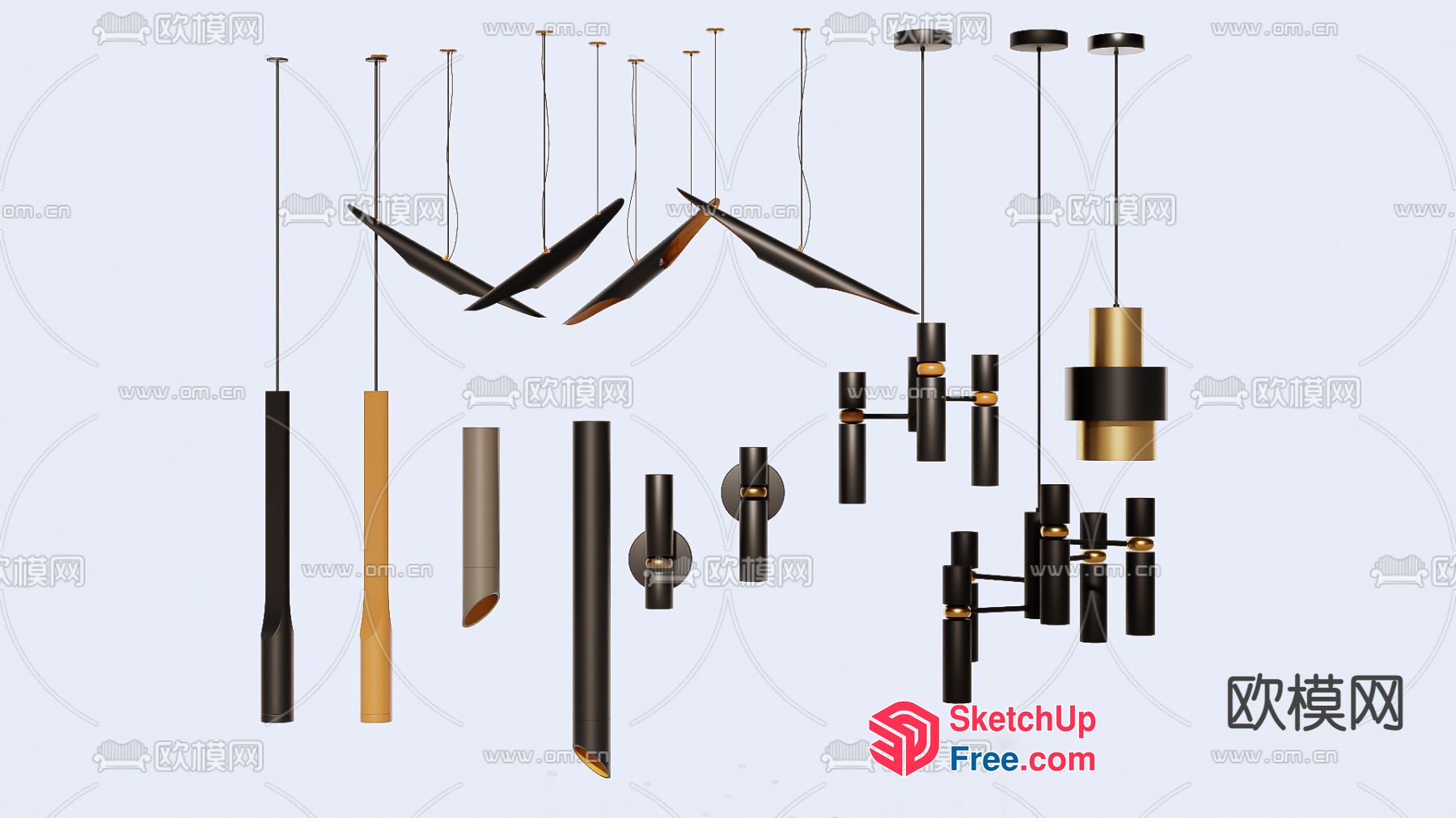 Modern Ceiling Light Fixtures 3D SketchUp File