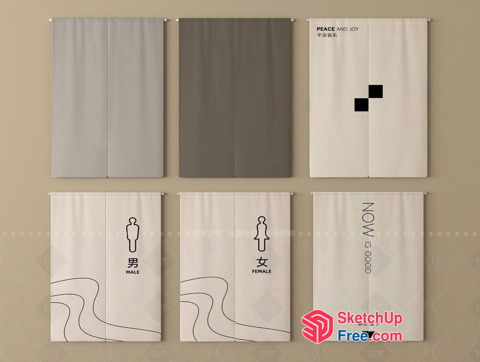 Modern Minimalist Bathroom Decor Collection 3D SketchUp File