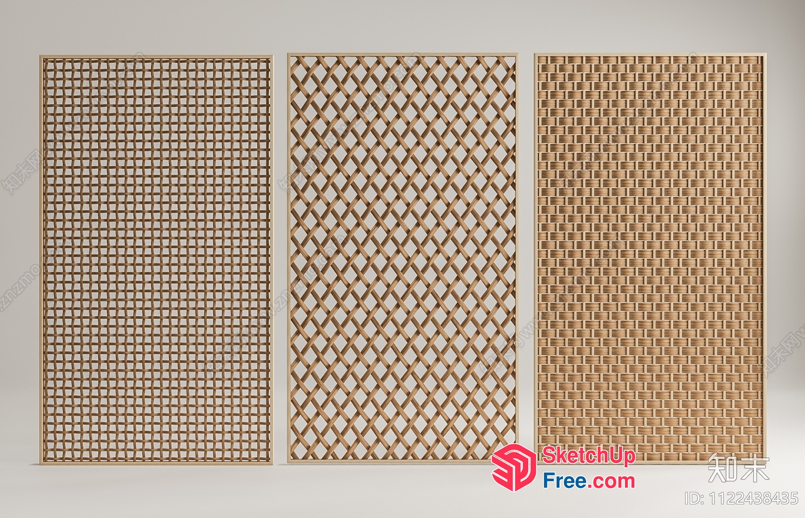 Wooden Lattice Paneling 3D SketchUp File