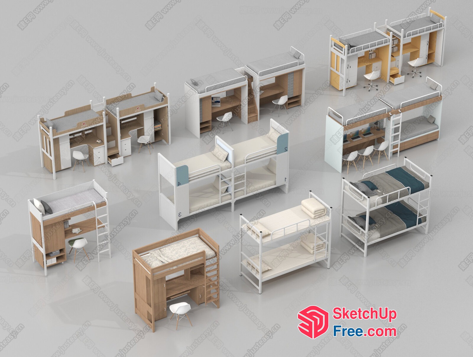 Dormitory Furniture Collection 3D SketchUp File