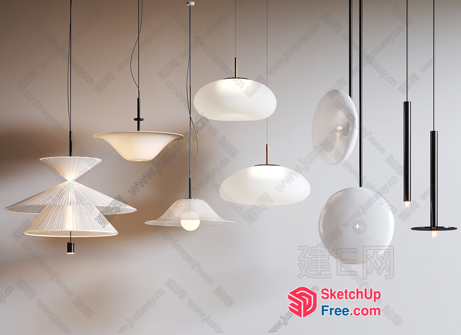 Elegant Hanging Light Fixtures 3D SketchUp File
