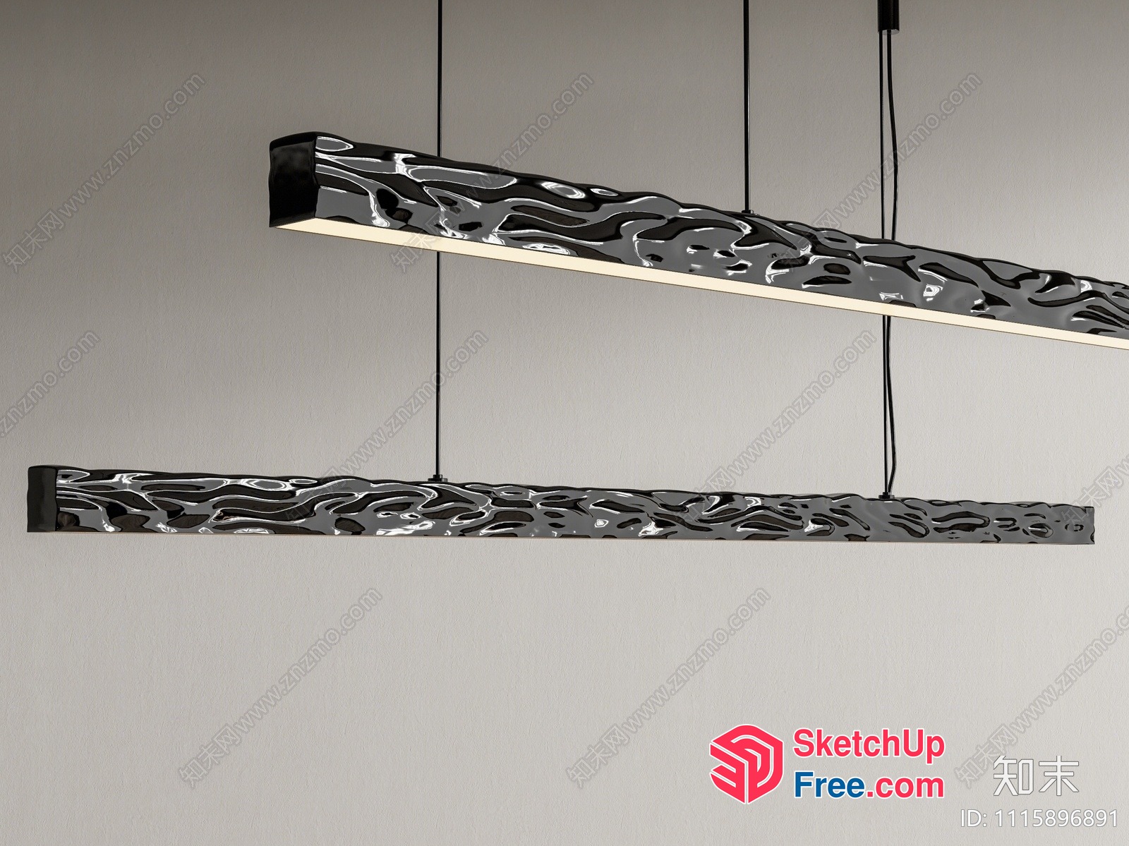 Elegant Modern Hanging Light Fixture With Intricate Design 3D SketchUp File
