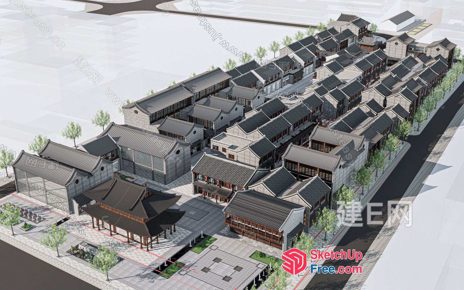 Traditional Asian Architecture Buildings 3D SketchUp File
