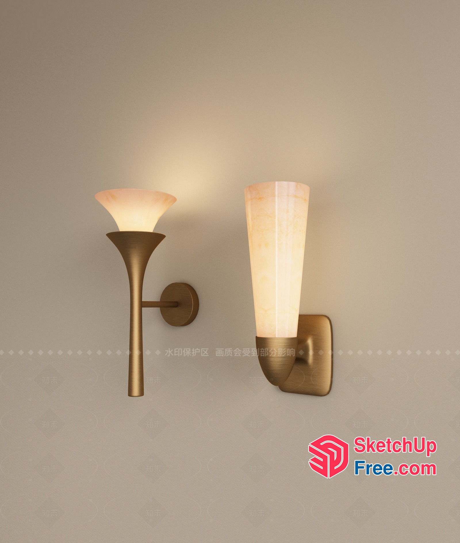 Two Sconce Wall Lights With Distinct Styles 3D SketchUp File