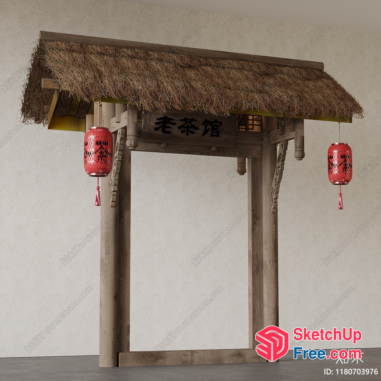 Traditional Asian Pavilion Entrance 3D SketchUp File