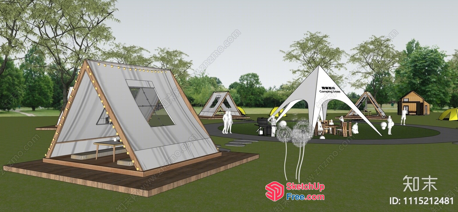Modern Camping Scene 3D SketchUp File