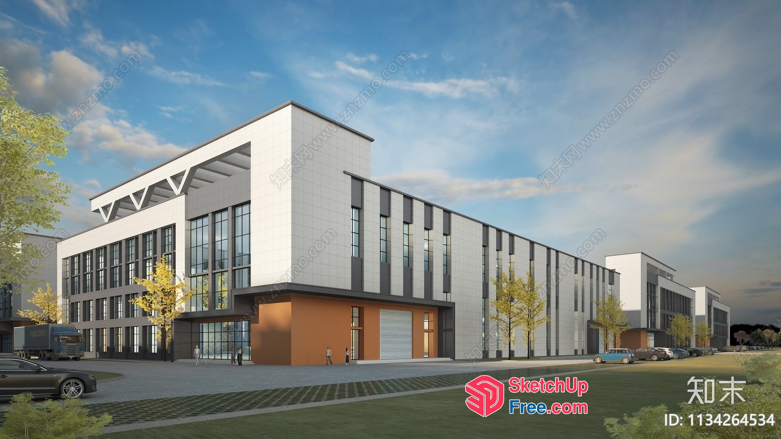 Modern Commercial Building Exterior 3D SketchUp File