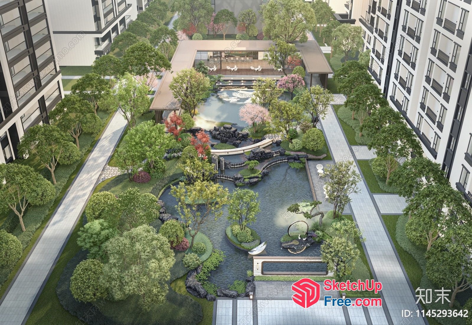 Serene Garden Oasis 3D SketchUp File