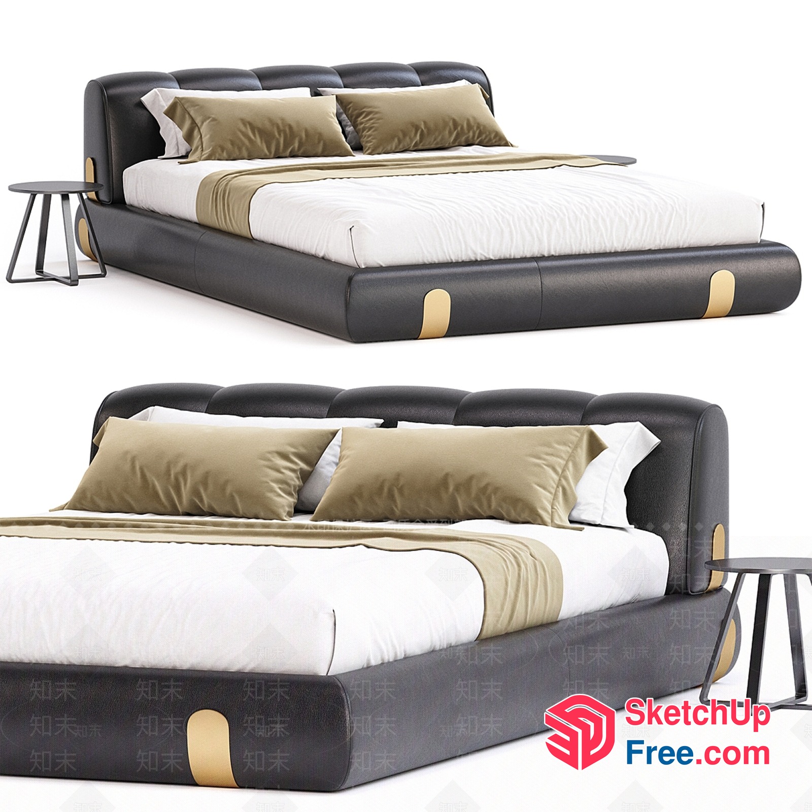Modern Minimalist Bed Design With Sleek And Comfortable Bedside Tables 3D SketchUp File