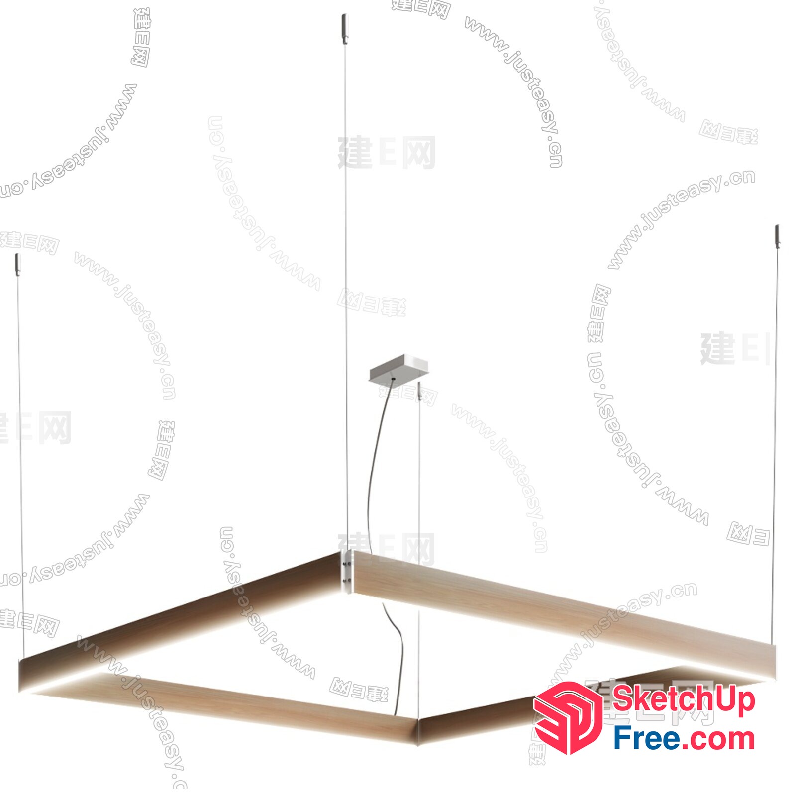 Modern Minimalist Wooden Ceiling Lighting Fixture 3D SketchUp File