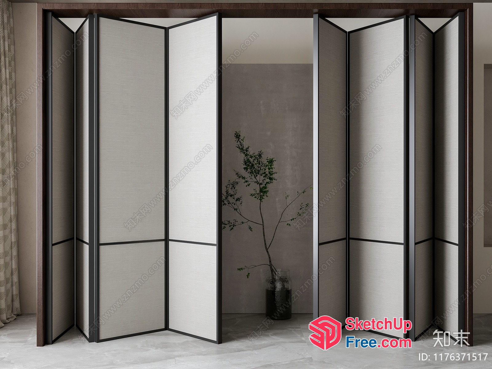 Partition Screen In A Modern Minimalist Interior 3D SketchUp File