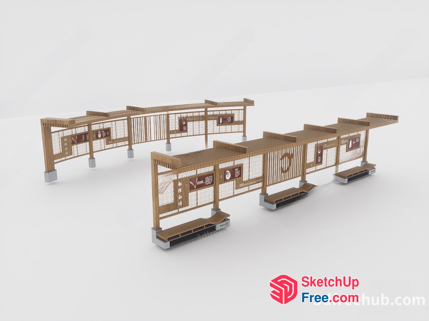 Japanese Style Bench 3D SketchUp File