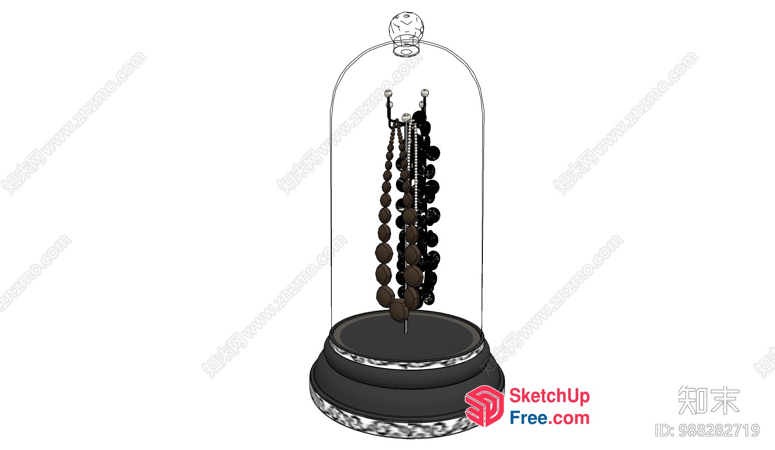 Elegant Black Jewelry Display 3D SketchUp File