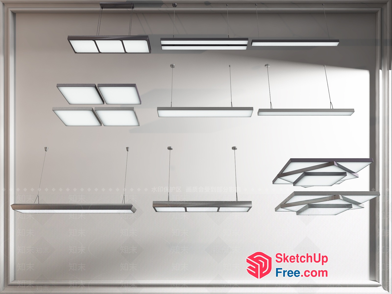 Modern Minimalist Ceiling Light Fixtures 3D SketchUp File