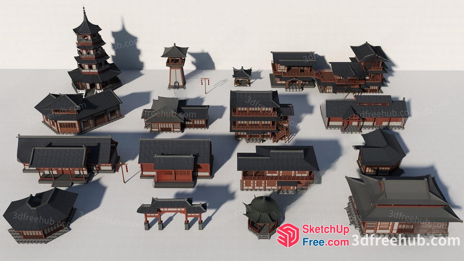 Traditional Japanese Village 3D SketchUp File